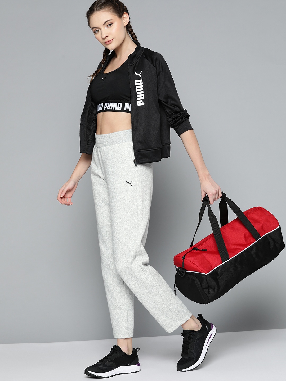 

Puma Women Essentials Grey Melange Solid Regular Sweat Pants