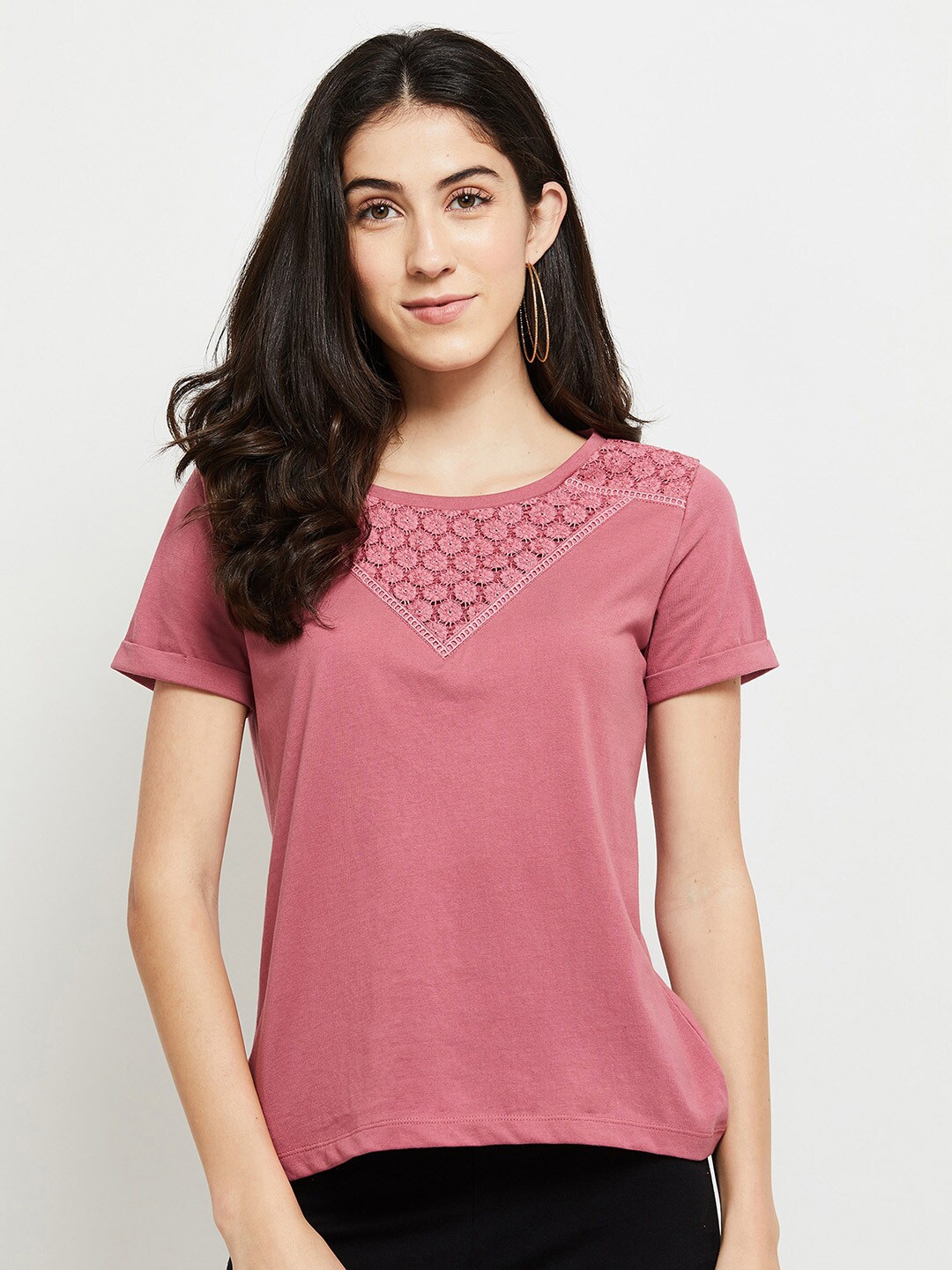 

max Women Mauve Cotton Top