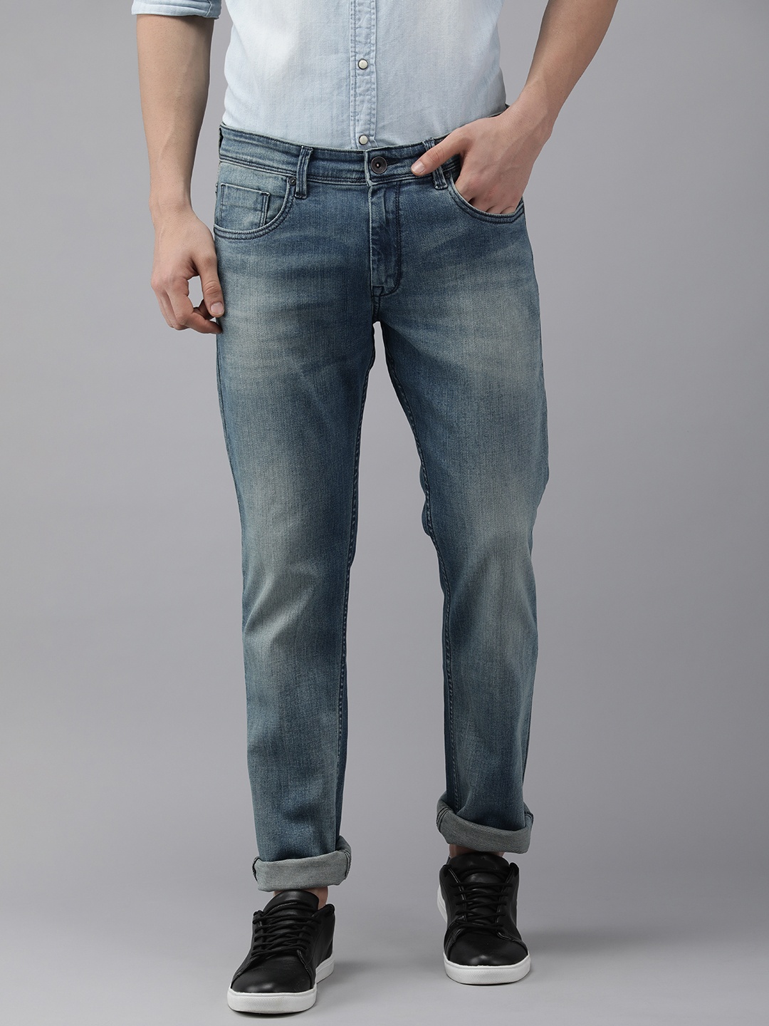 

Pepe Jeans Men Medium Blue Vapour Slim Fit Heavy Fade Stretchable Jeans