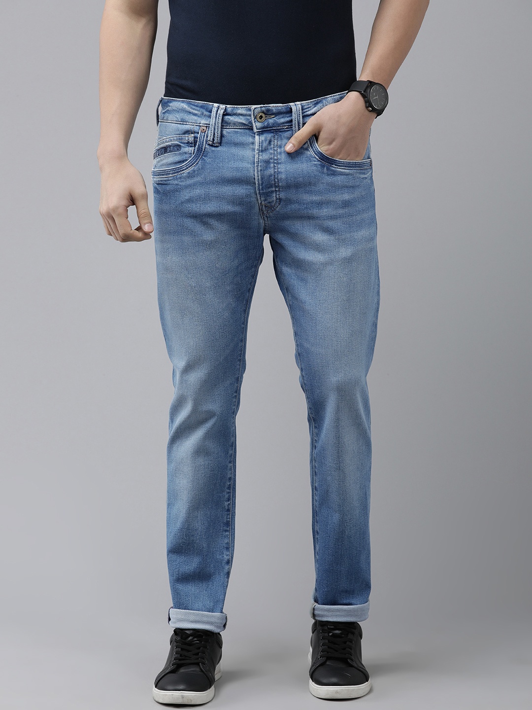 

Pepe Jeans Men Blue Light Fade Stretchable Jeans