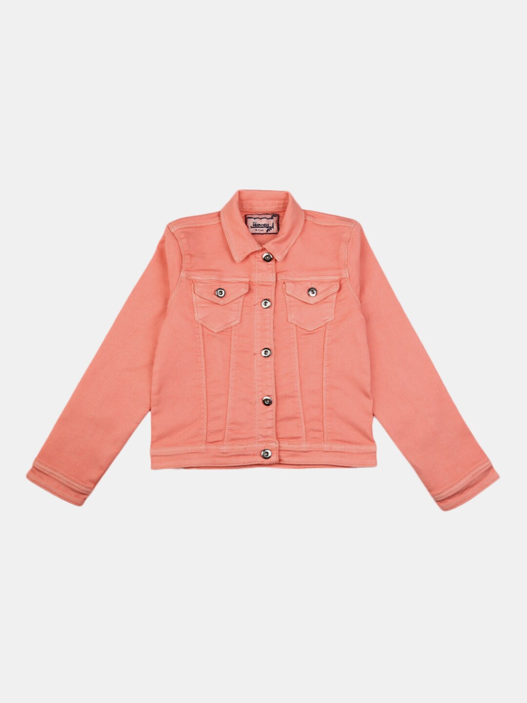 

V-Mart Girls Peach Solid Cotton Casual Shirt