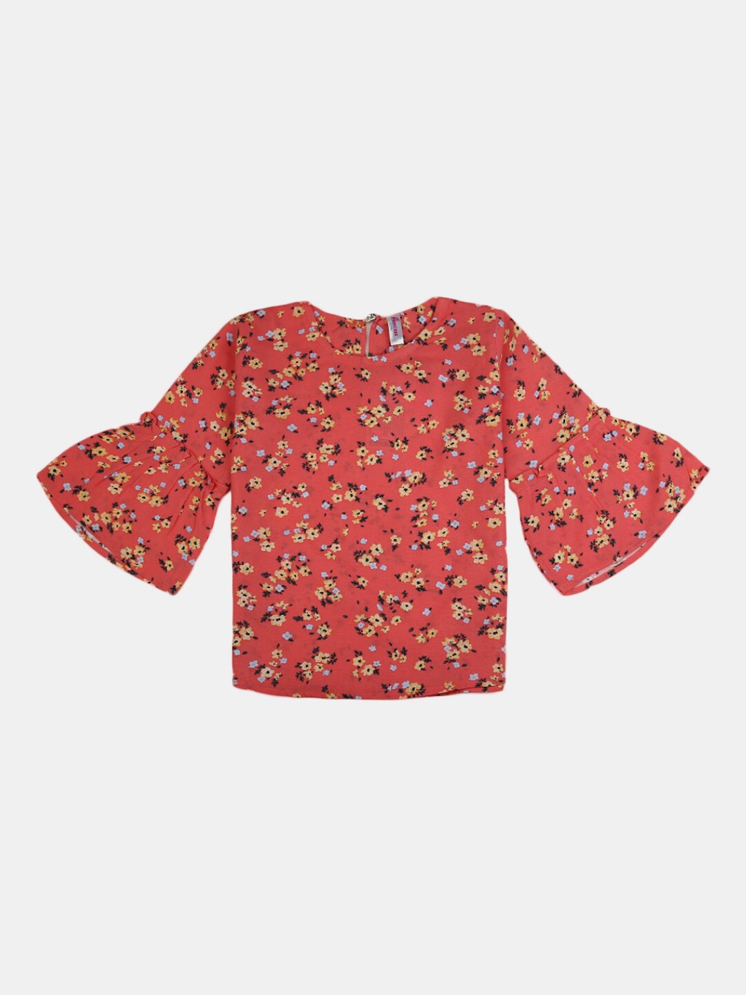 

V-Mart Peach-Coloured Floral Print Top