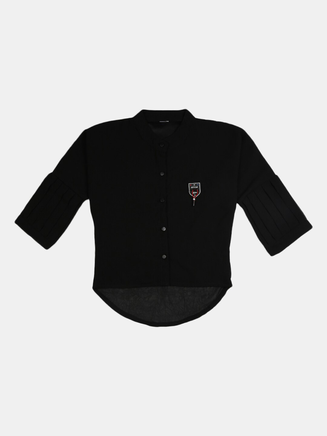 

V-Mart Girls Black Solid Shirt Style Top