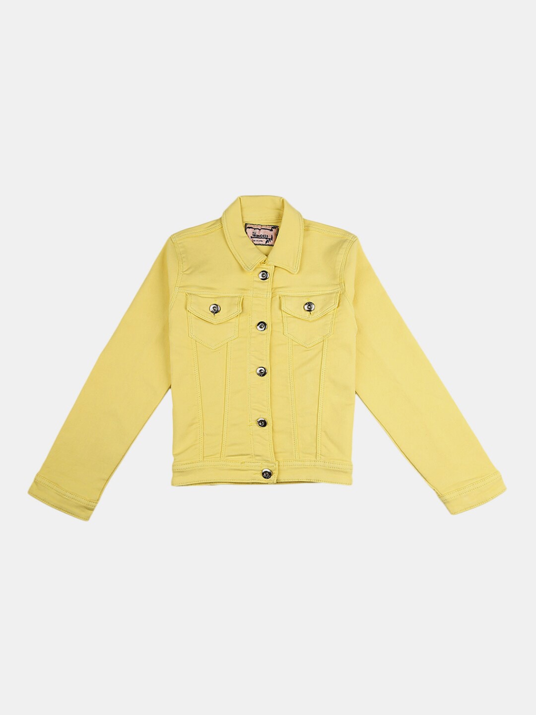 

V-Mart Girls Yellow Solid Cotton Jacket