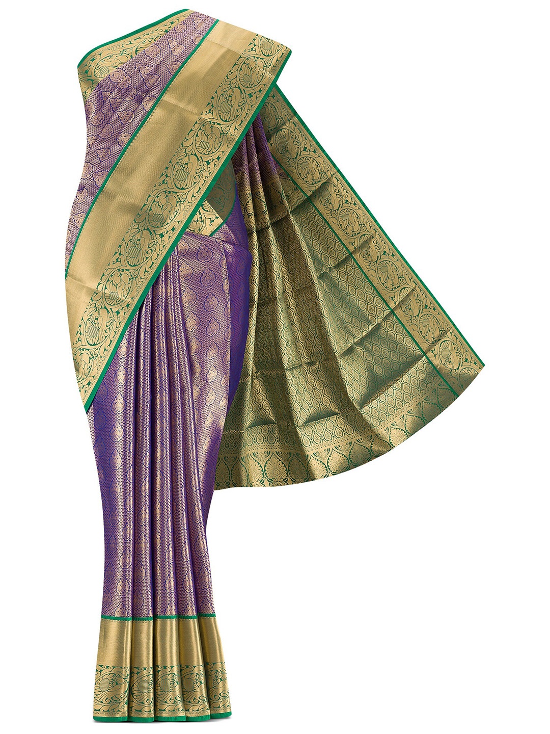 

Nalli Next Blue & Gold-Toned Ethnic Motifs Zari Art Silk Saree