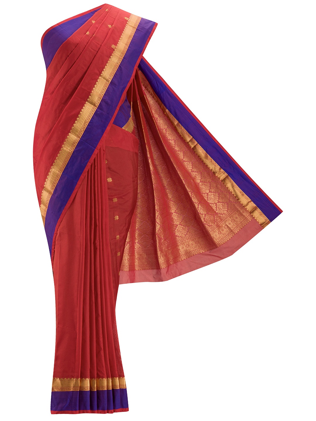 

Nalli Next Red & Navy Blue Woven Design Zari Art Silk Saree