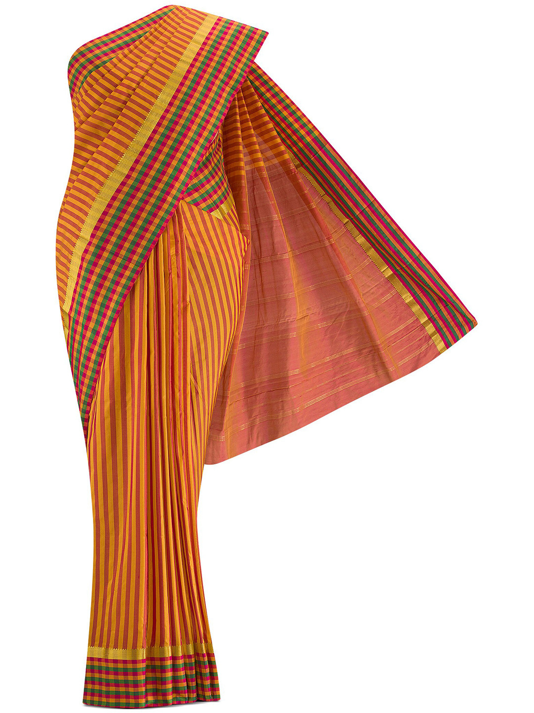 

Nalli Next Women Pink Striped Art Silk Saree