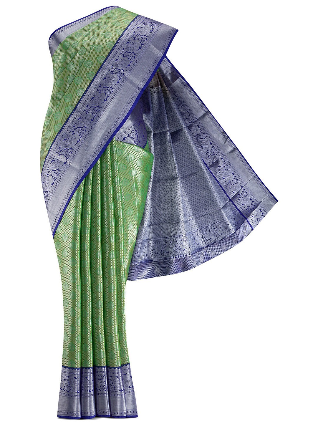 

Nalli Next Green & Blue Woven Design Art Silk Saree