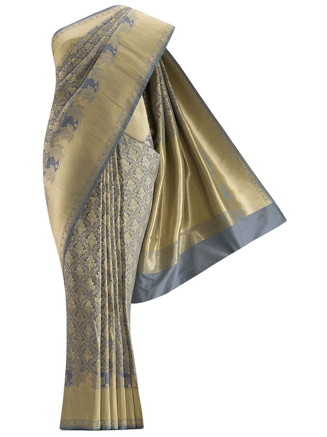 

Nalli Next Woman Grey Woven Design Art Silk Banarasi Saree