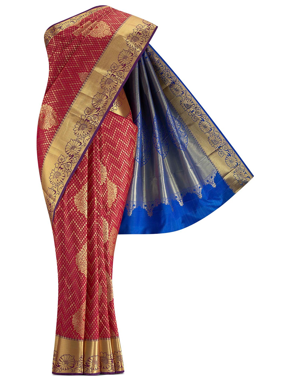 

Nalli Next Fuchsia & Gold-Toned Ethnic Motifs Zari Art Silk Saree