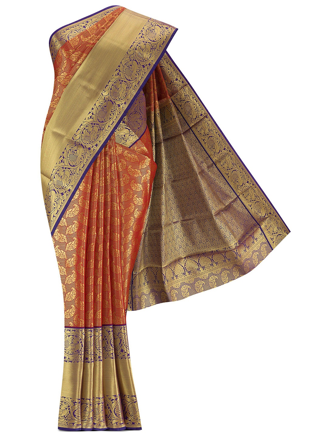 

Nalli Next Red & Gold-Toned Ethnic Motifs Zari Art Silk Saree