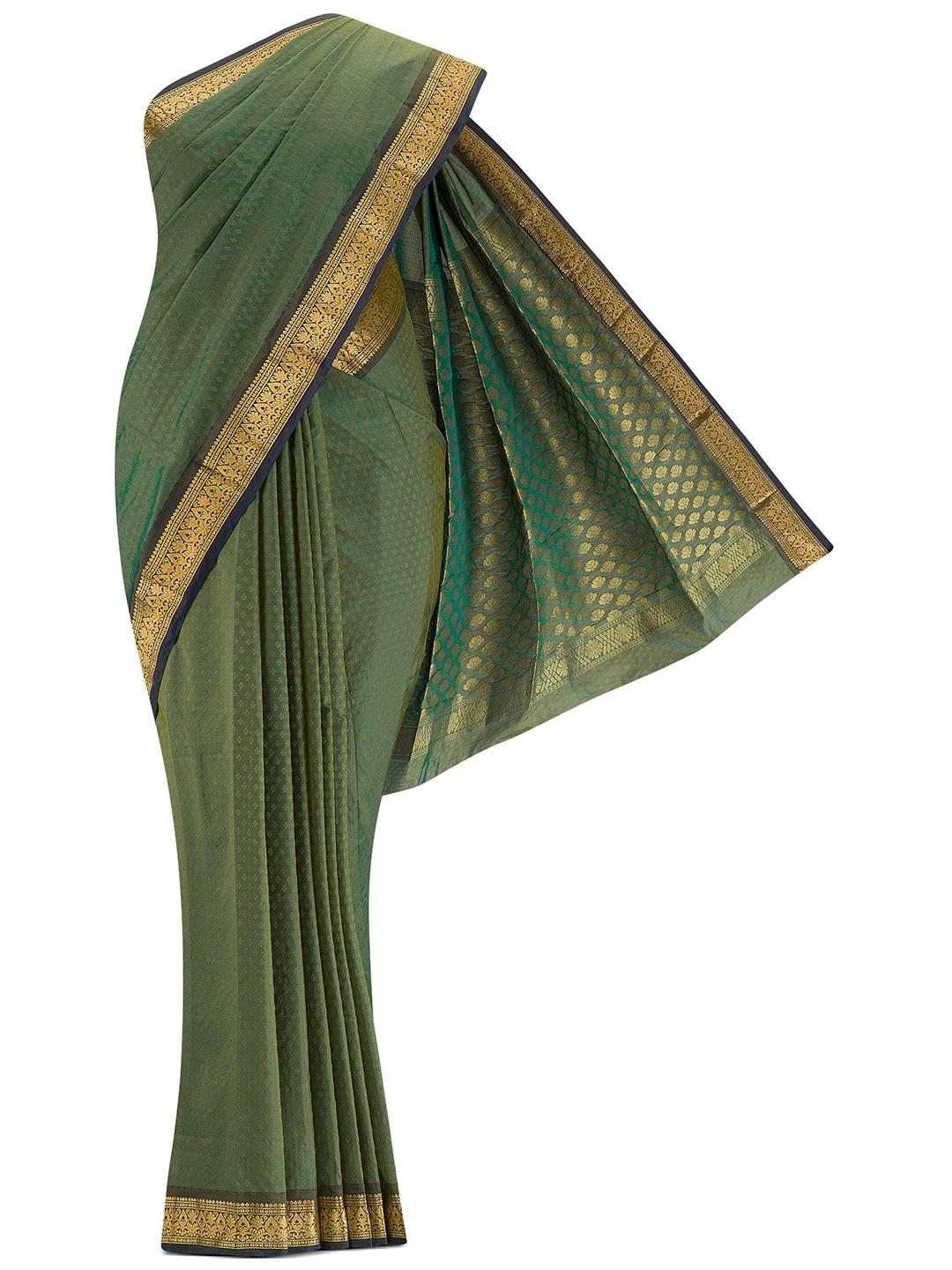 

Nalli Next Woman Green Woven Design Art Silk Saree