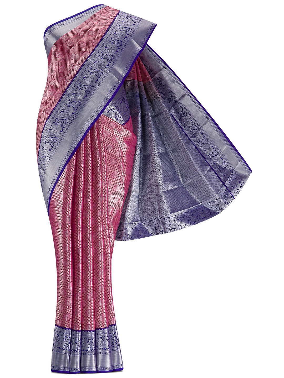 

Nalli Next Pink & Blue Woven Design Art Silk Saree