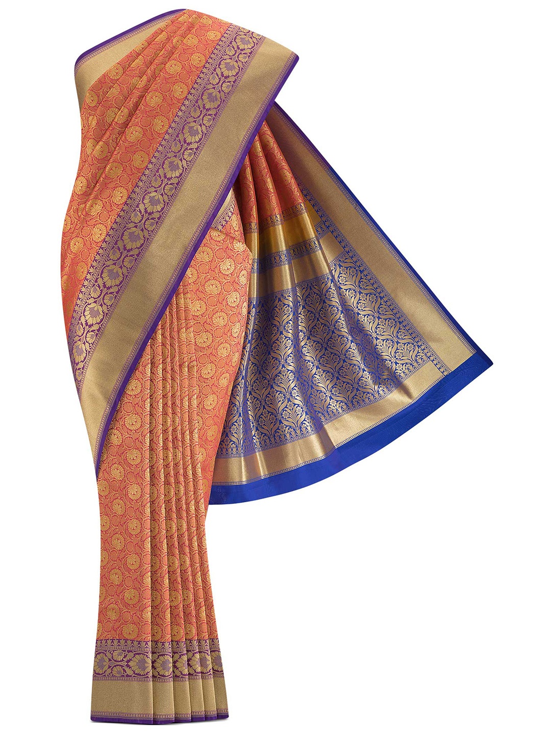 

Nalli Next Pink & Blue Woven Design Zari Art Silk Banarasi Saree