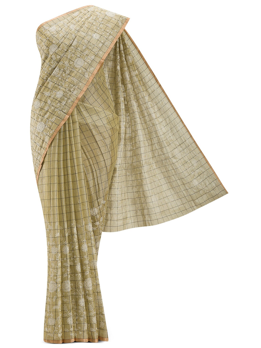 

Nalli Next Women Yellow Woven Design Embroidered Silk Cotton Saree