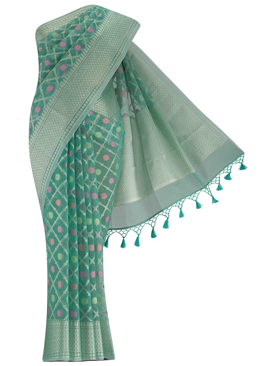 

Nalli Next Green Woven Design Zari Saree