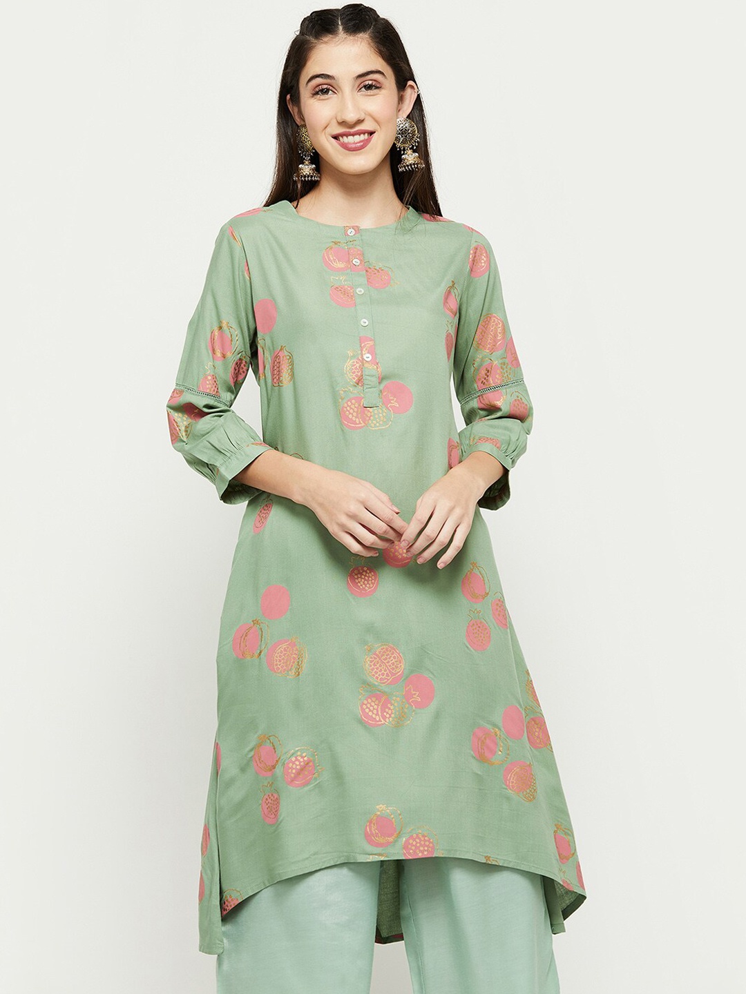 

Max Women Green Floral Kurta