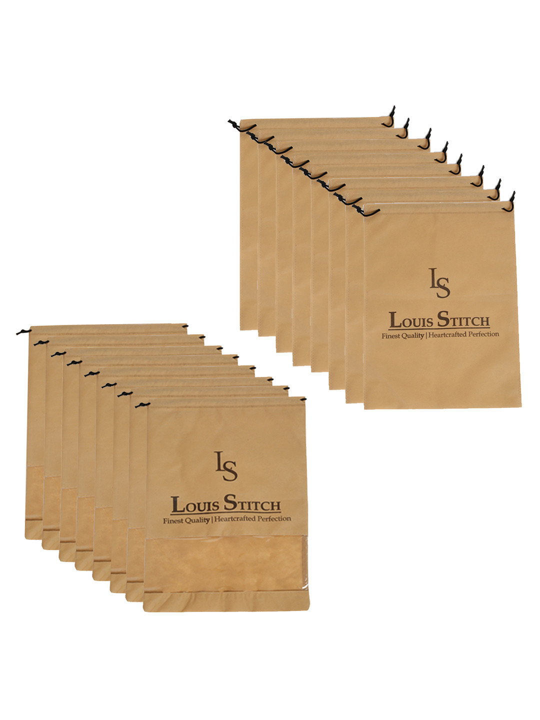 

LOUIS STITCH Men Pack Of 16 Solid Shoe Organiser, Beige