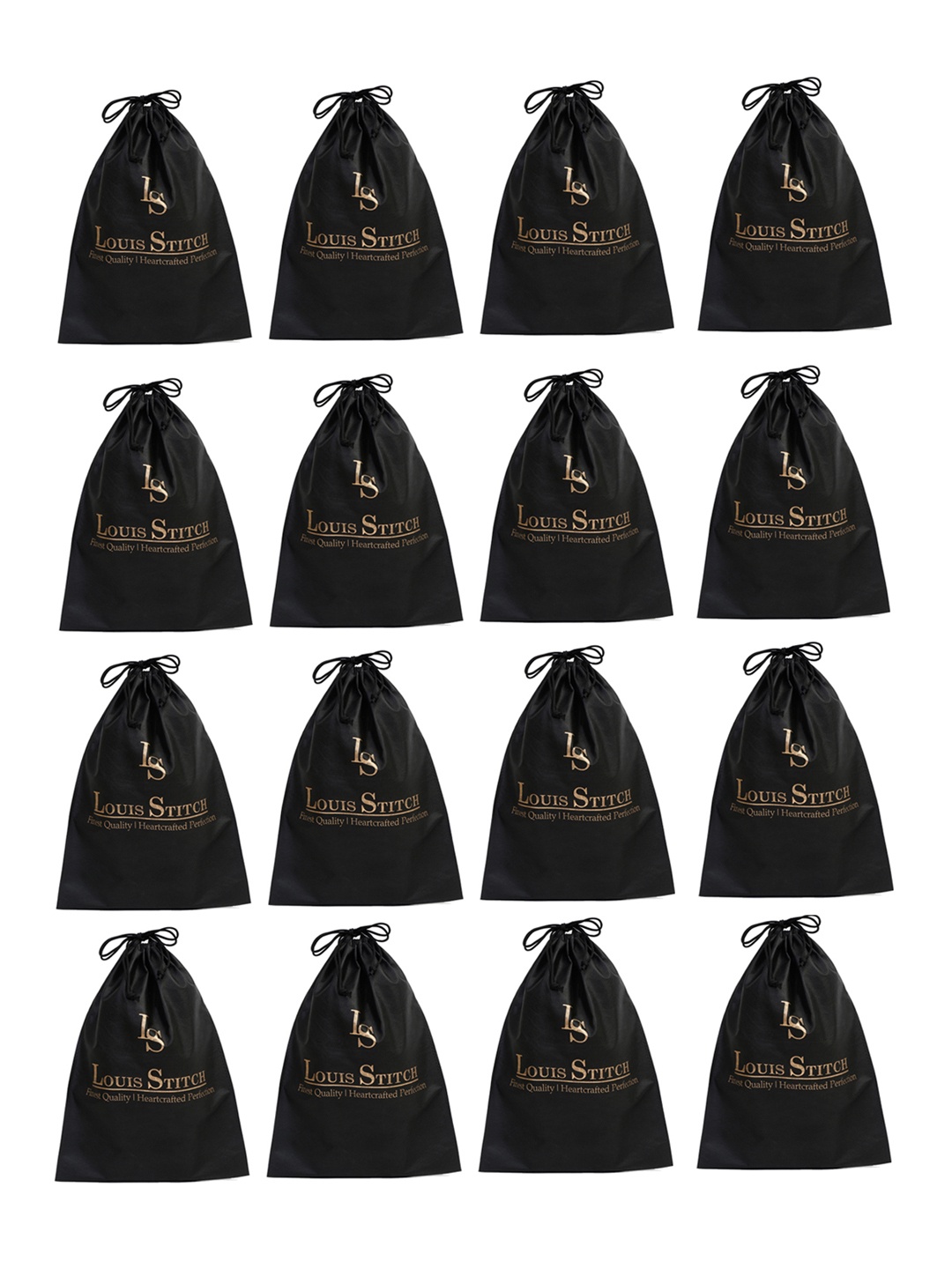 

LOUIS STITCH Set of 16 Black Printed Reusable Shoe Bags