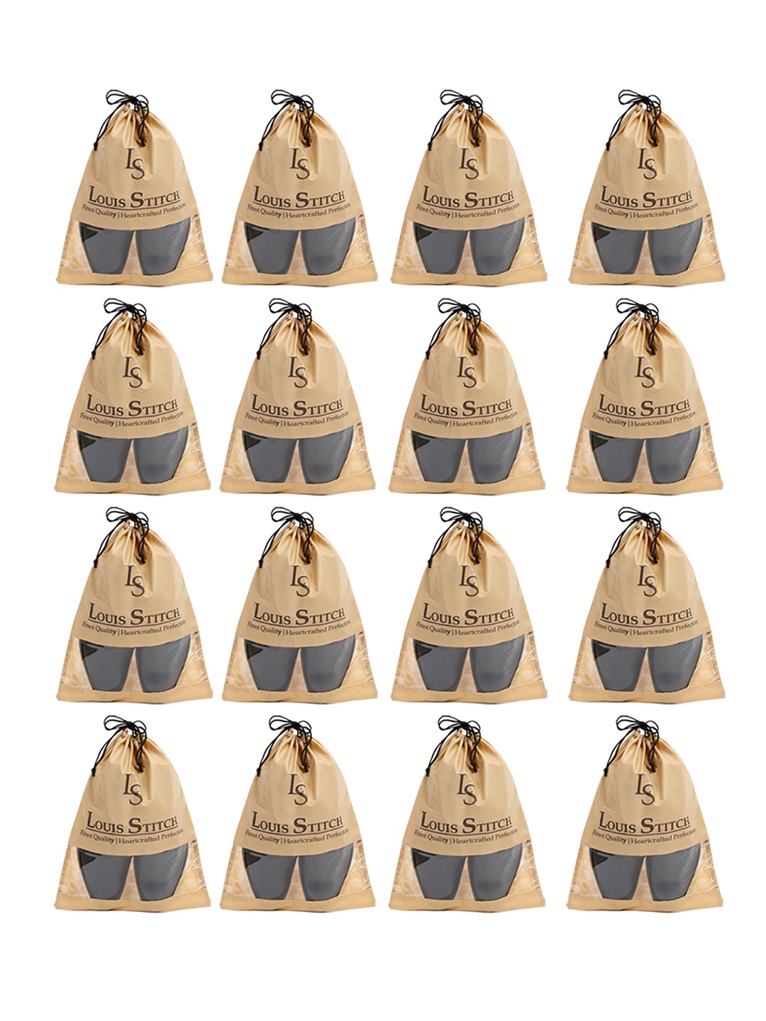 

LOUIS STITCH Pack Of 16 Men Solid Shoe Organiser, Beige