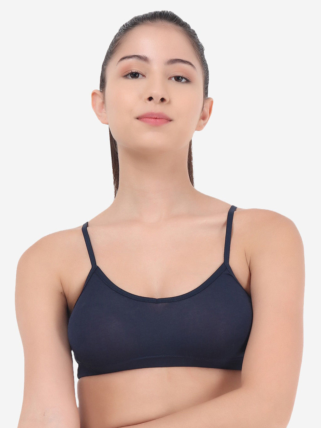 

Evalona Women Navy Blue Colour Beginners Sports Bra