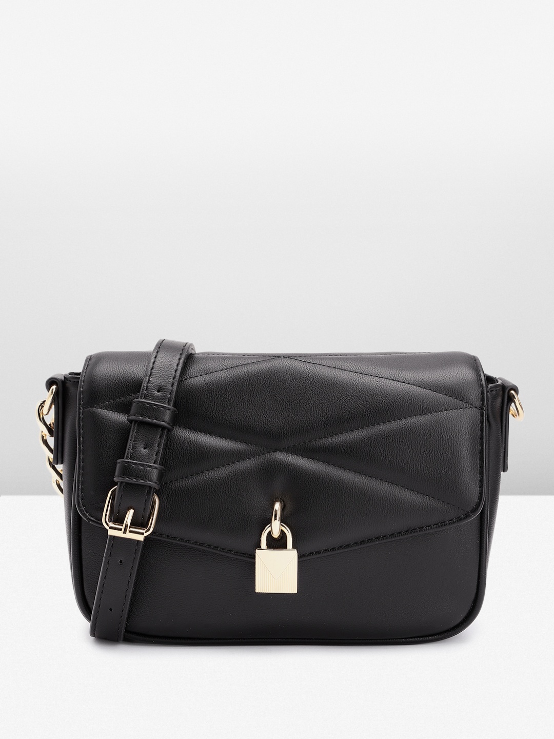 

Accessorize Structured Sling Bag with Quilted Detail, Black