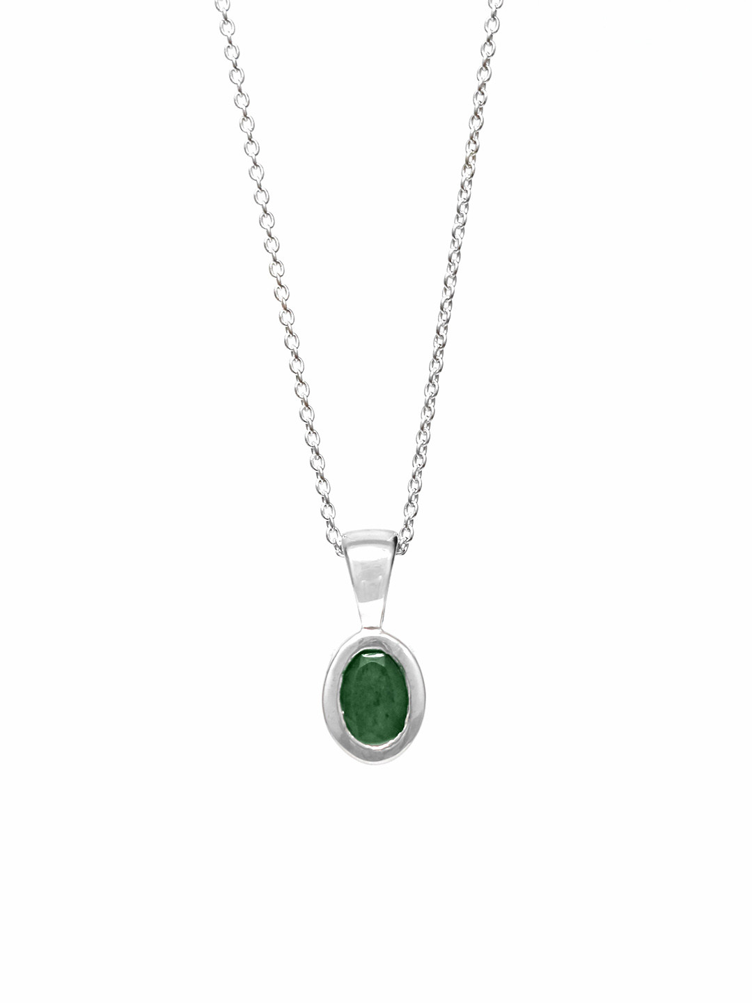 

HIFLYER JEWELS Women Rhodium-Plated Green Emerald Gemstone Studded Pendant With Chain