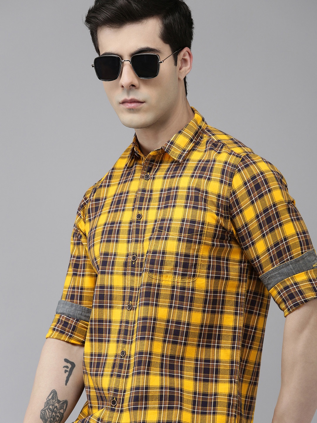 

Pepe Jeans Tartan Checked Pure Cotton Casual Shirt, Yellow