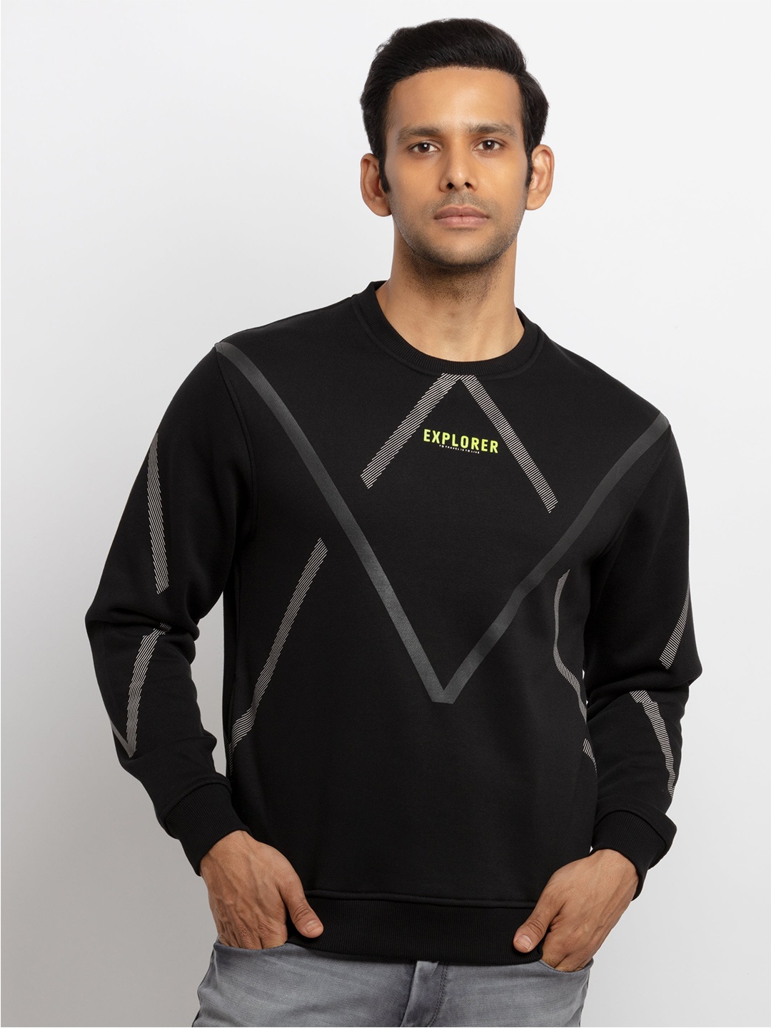 

Status Quo Men Black Cotton Sweatshirt