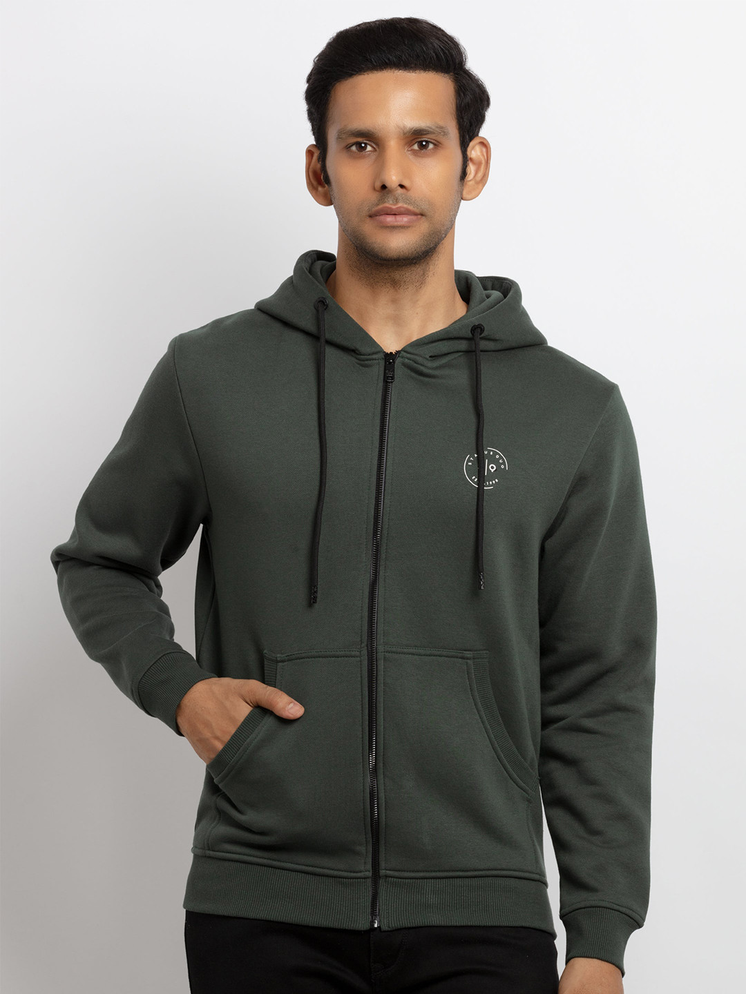 

Status Quo Men Green Hooded Sweatshirt
