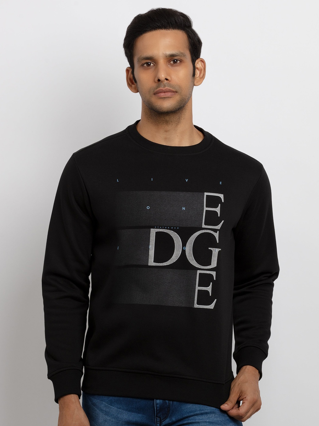 

Status Quo Men Black Printed Sweatshirt