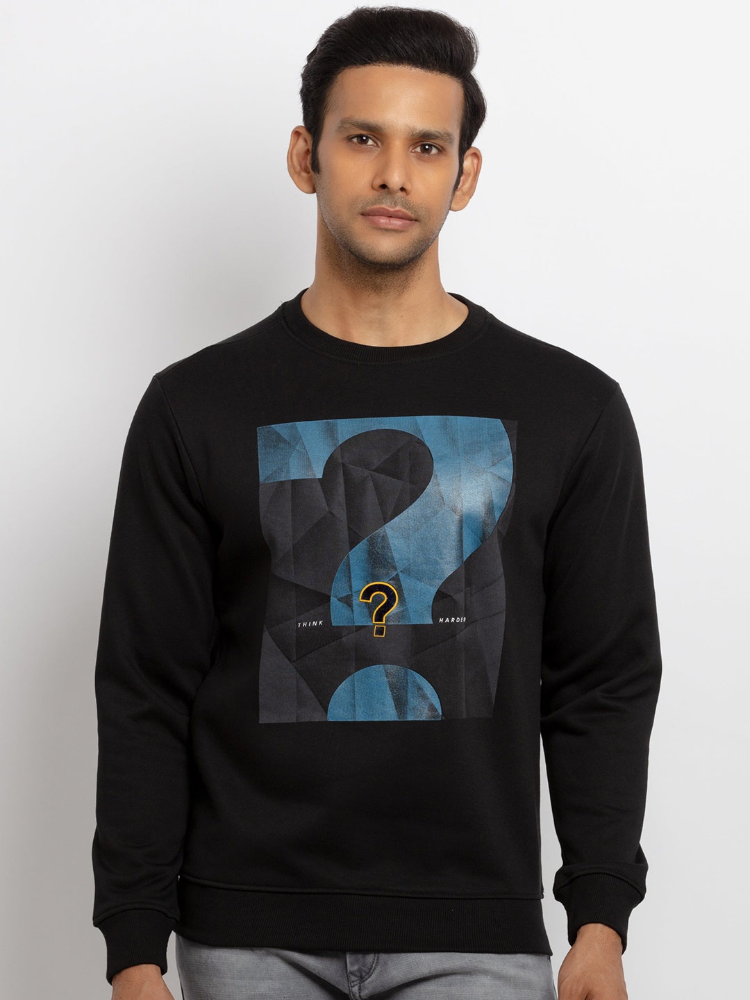

Status Quo Men Black Printed Sweatshirt