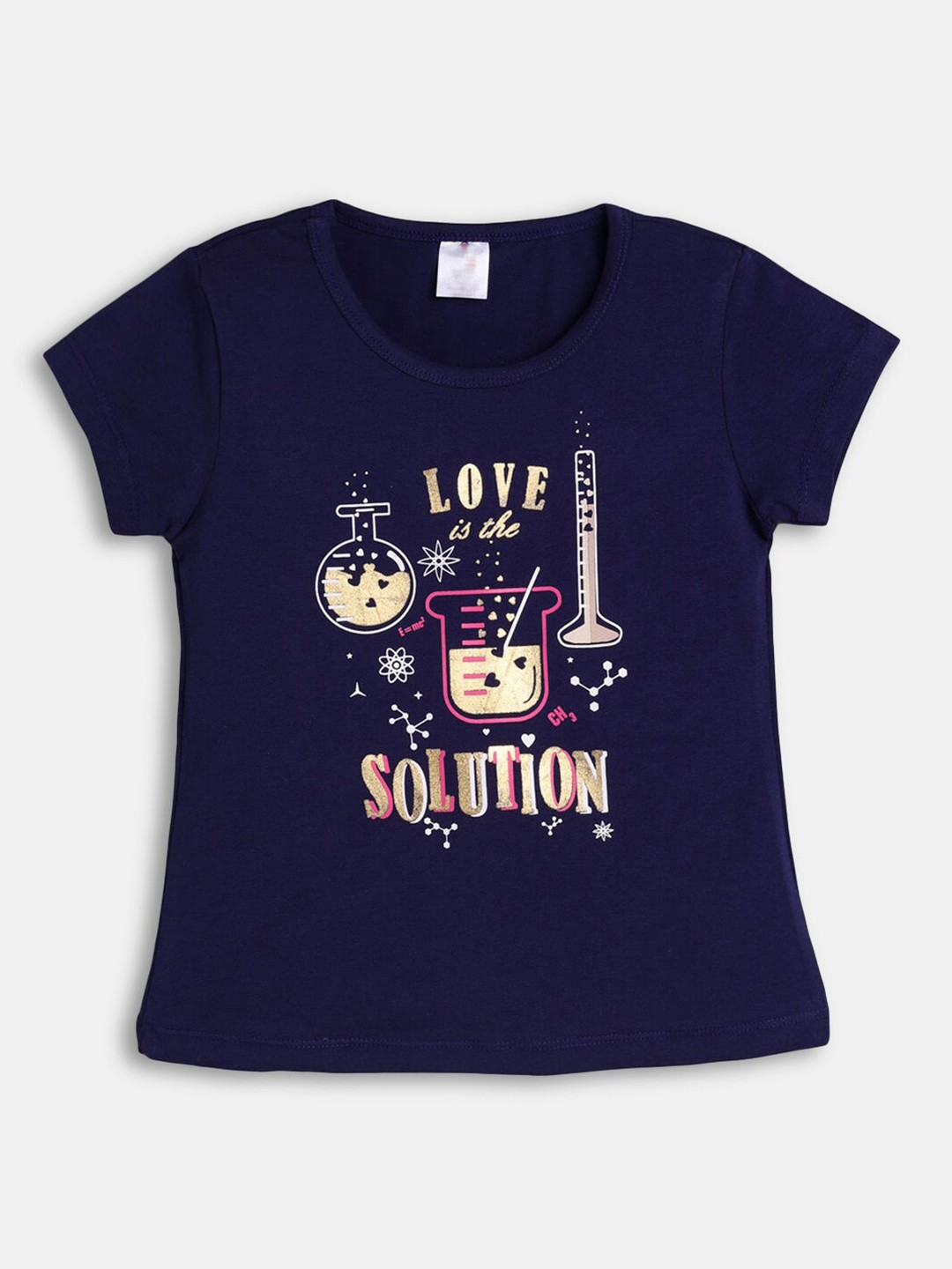 

Hopscotch Girls Purple Typography Printed T-shirt