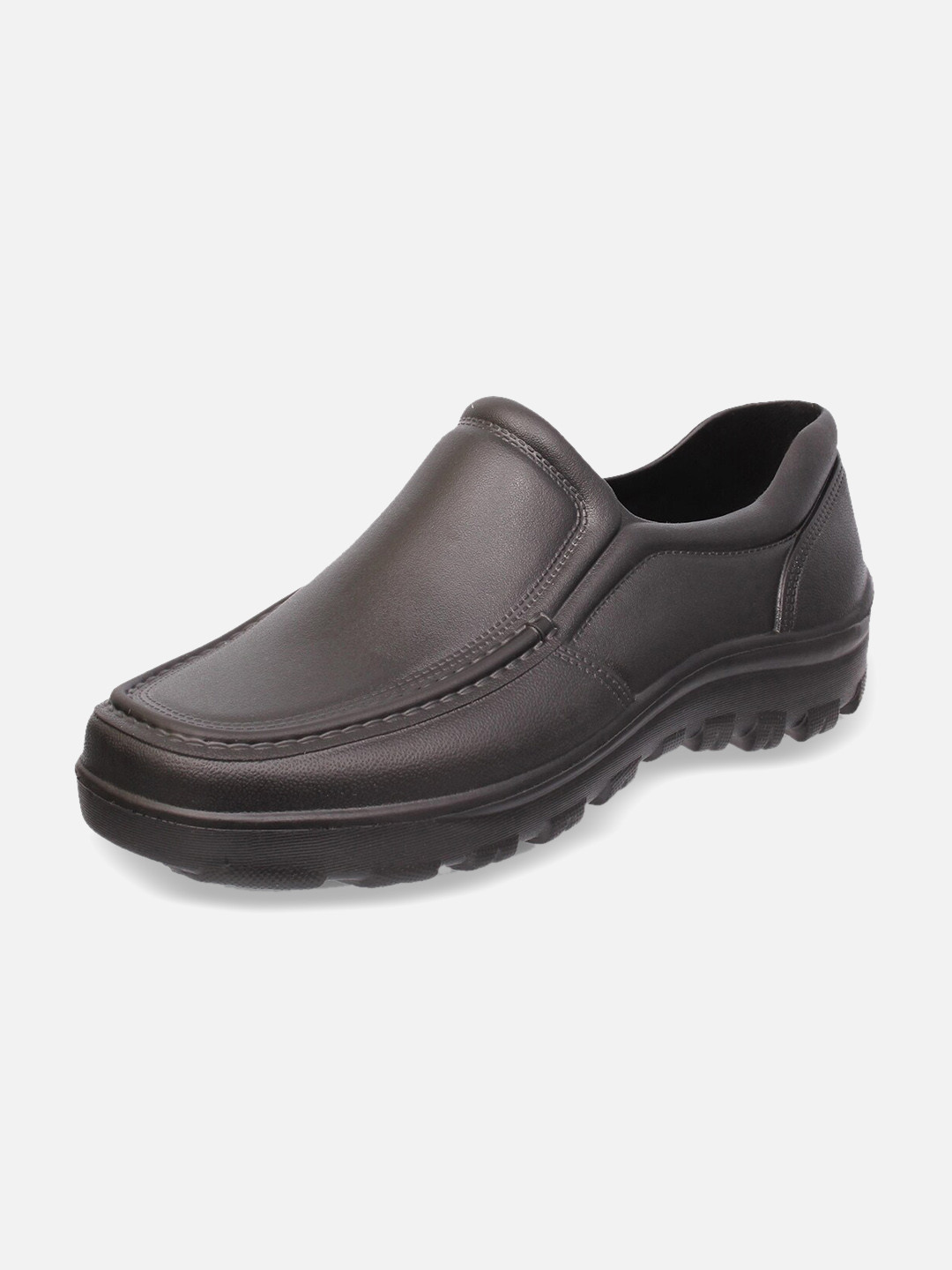 

Aqualite Men Black Textured Driving Shoes