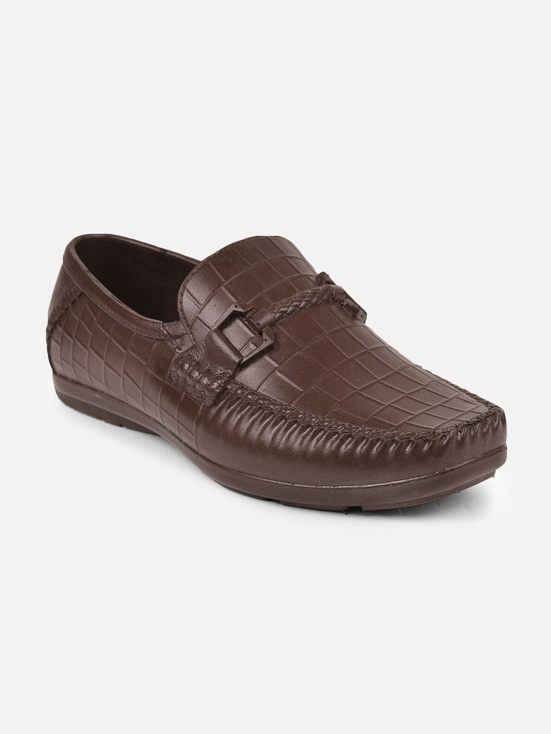 

Aqualite Men Brown Waterproof PVC Textured Synthetic Driving Shoes