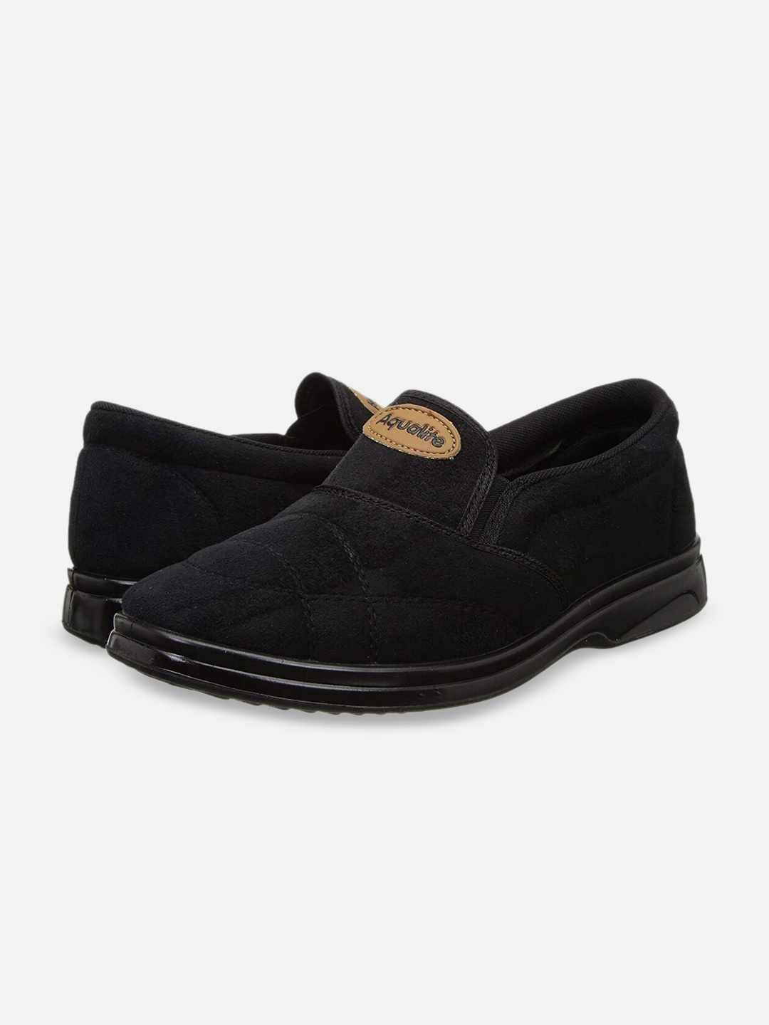 

Aqualite Men Black Printed Slip-On Sneakers