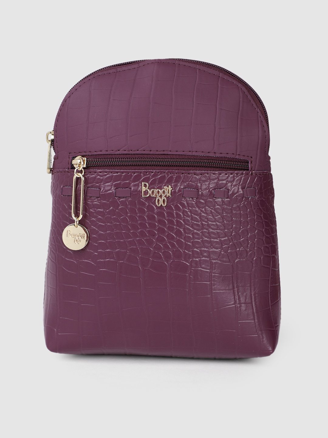 

Baggit Women Purple Animal Textured Backpack