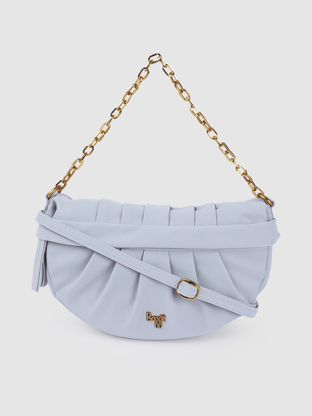 

Baggit Blue Solid Structured Sling Bag