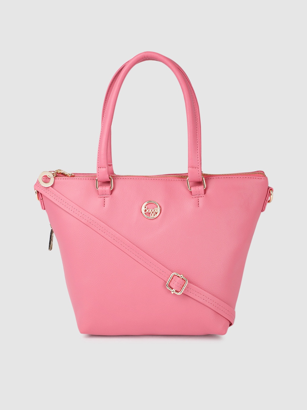 

Baggit Pink Solid Structured Shoulder Bag