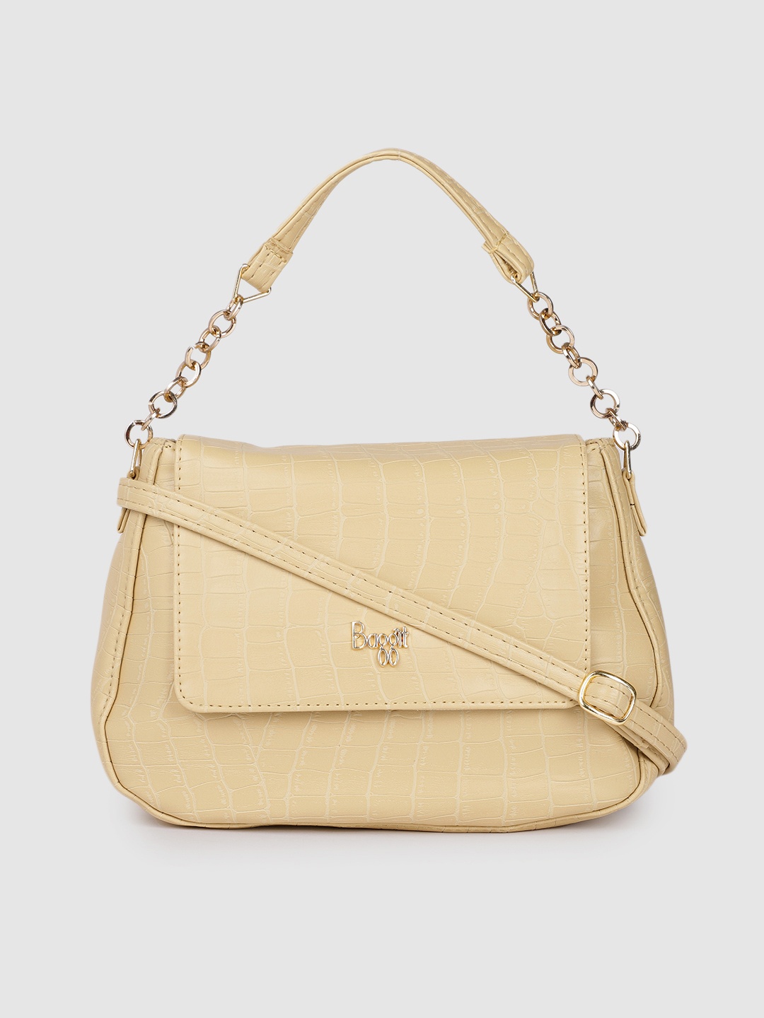 

Baggit Cream-Coloured Textured Satchel