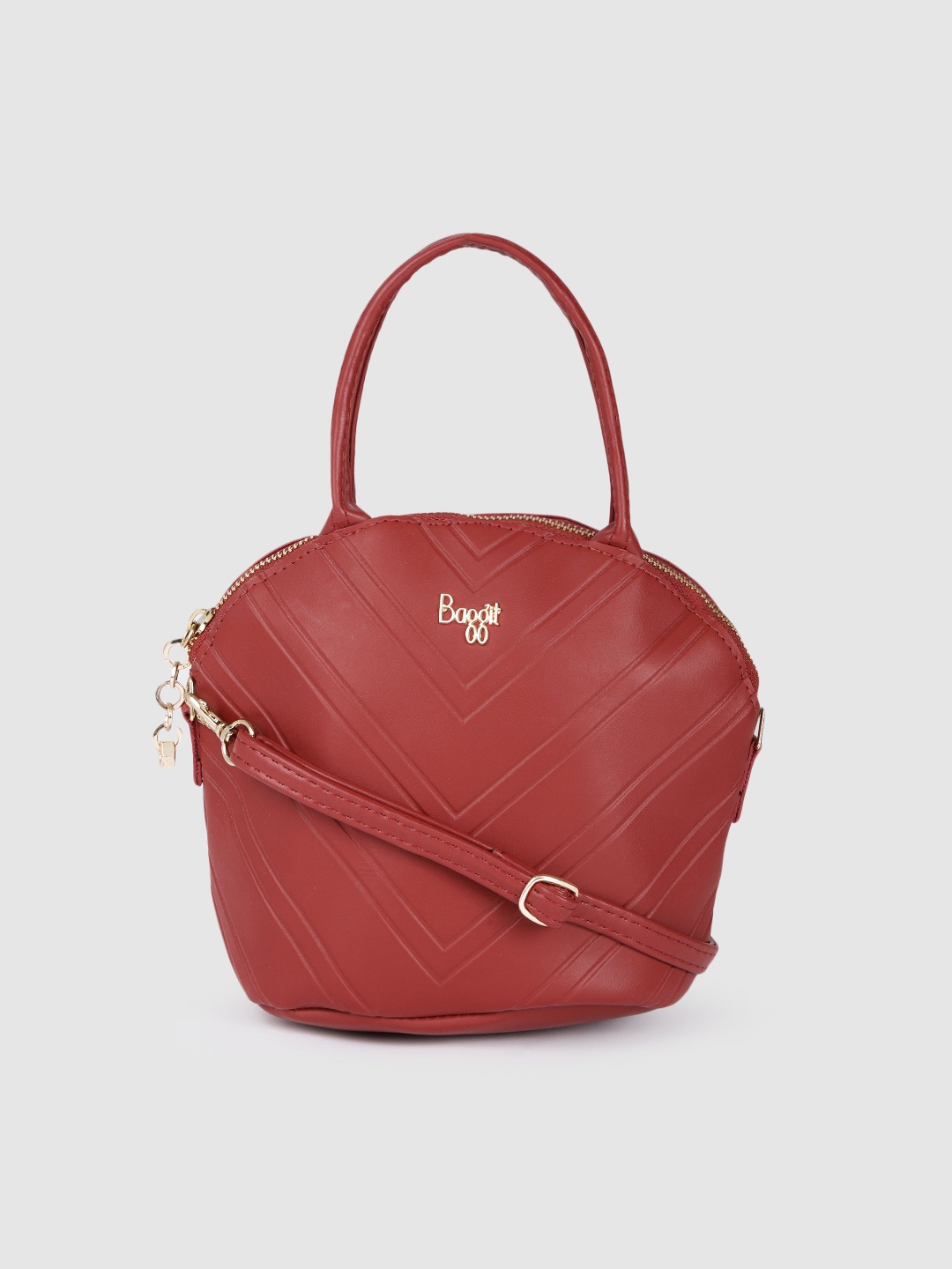 

Baggit Red Self Design Structured Sling Bag