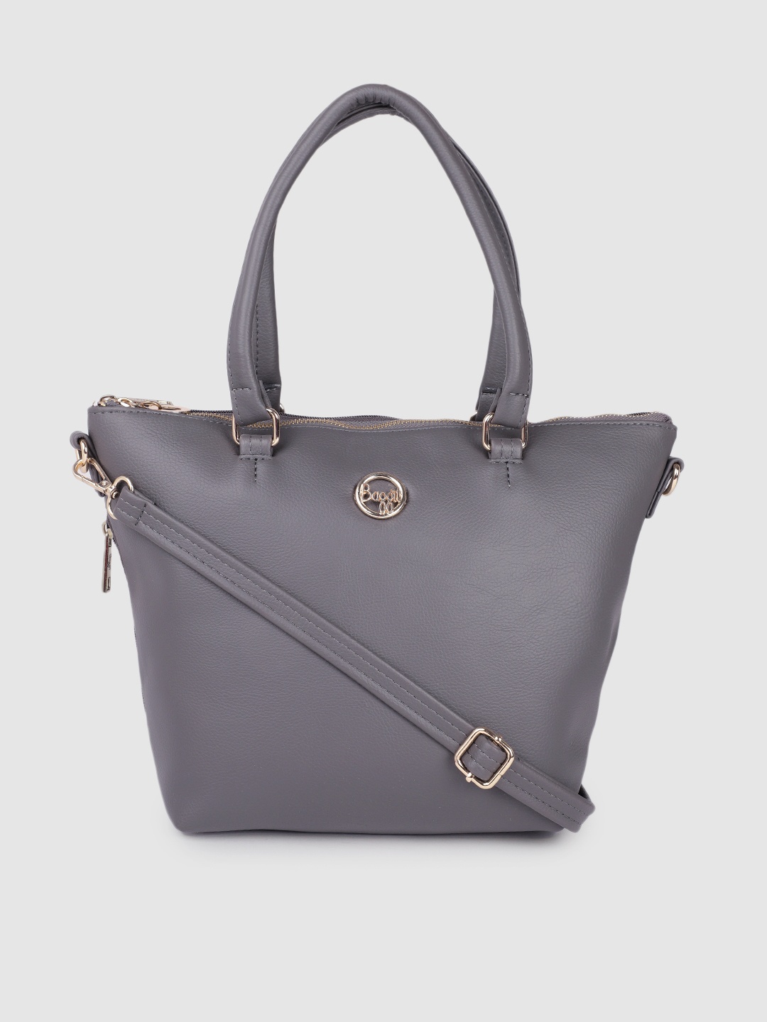 

Baggit Grey Solid Structured Shoulder Bag