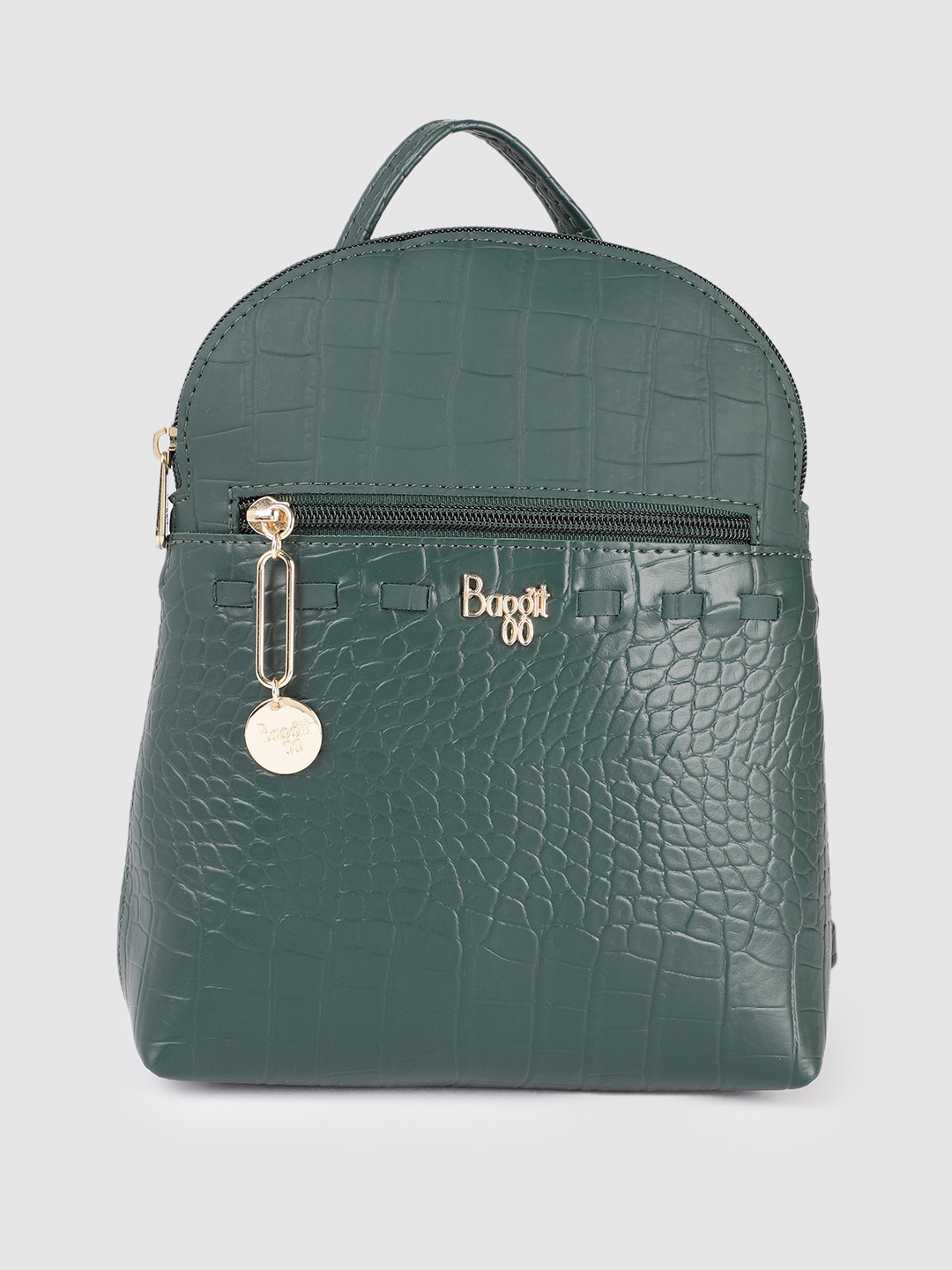 

Baggit Women Green Textured Backpack