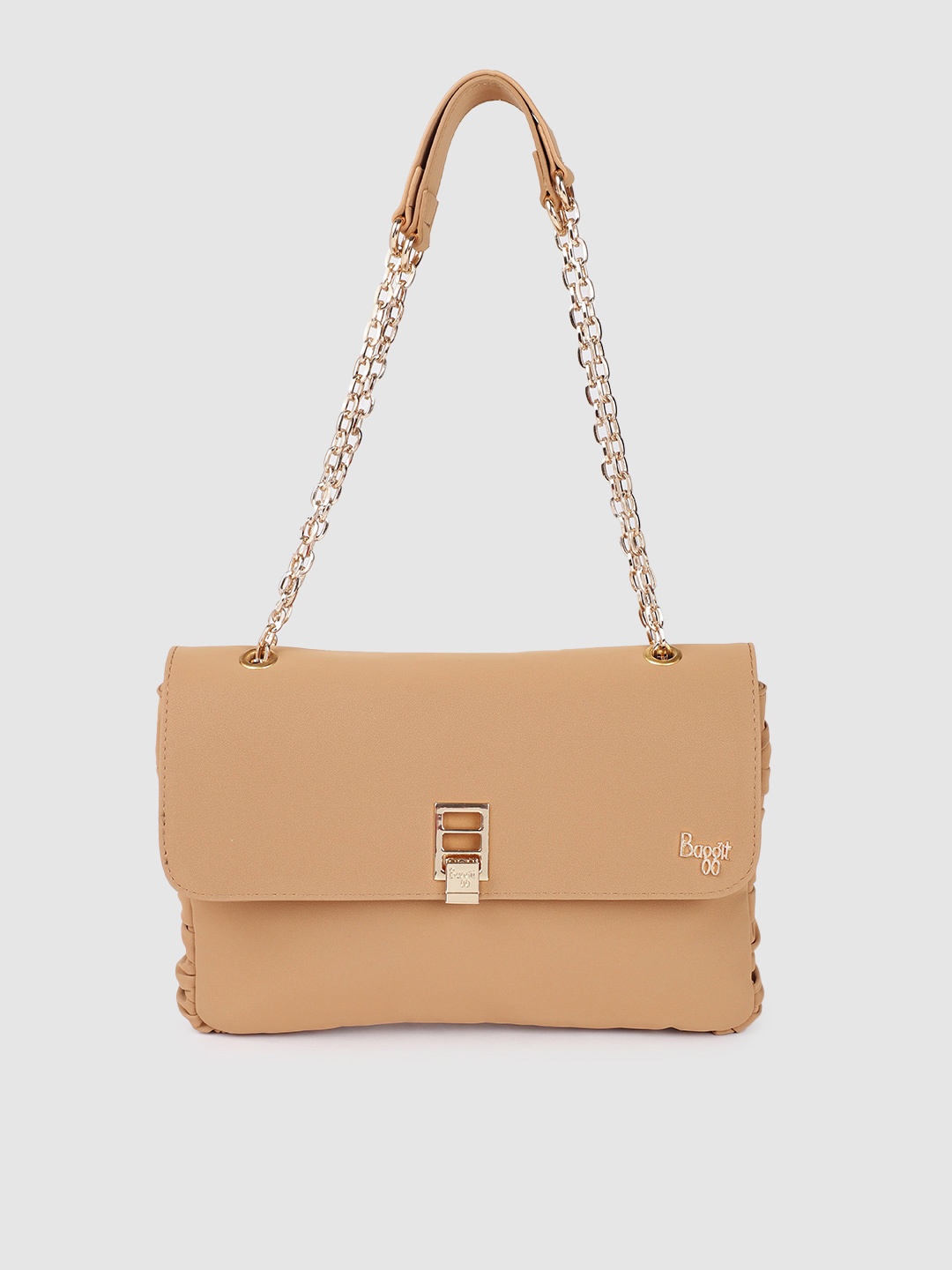 

Baggit Beige Solid Structured Sling Bag