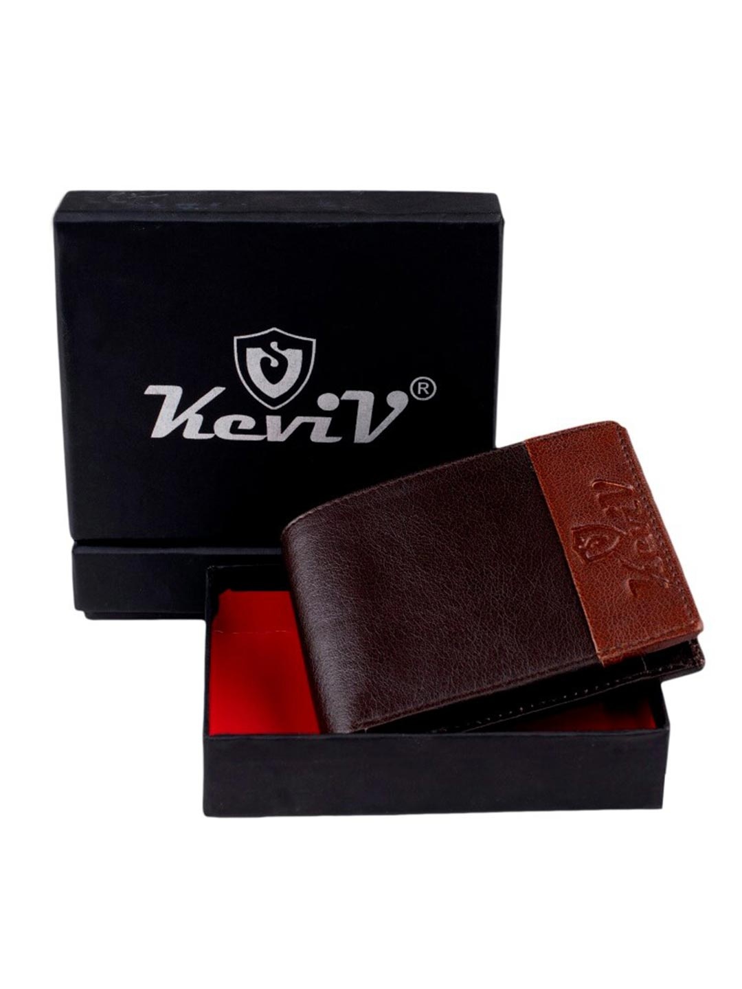 

Keviv Men Brown & Tan Leather Two Fold Wallet