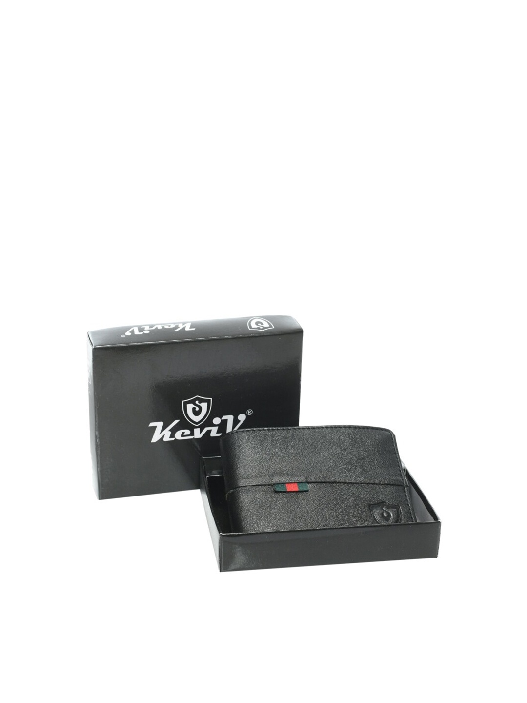 

Keviv Men Black Leather Two Fold Wallet