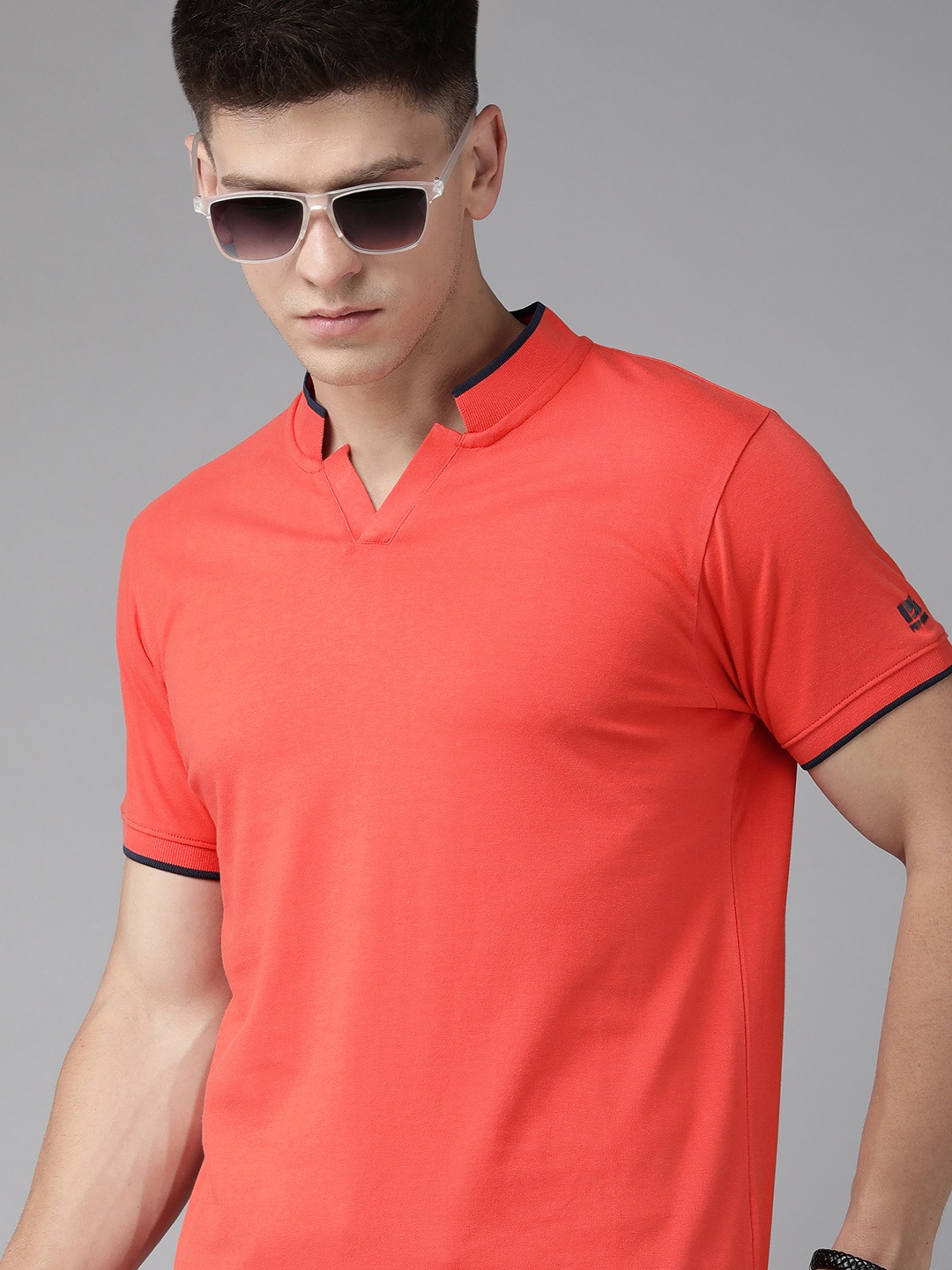 

Pepe Jeans V-Neck Pure Cotton T-shirt, Coral