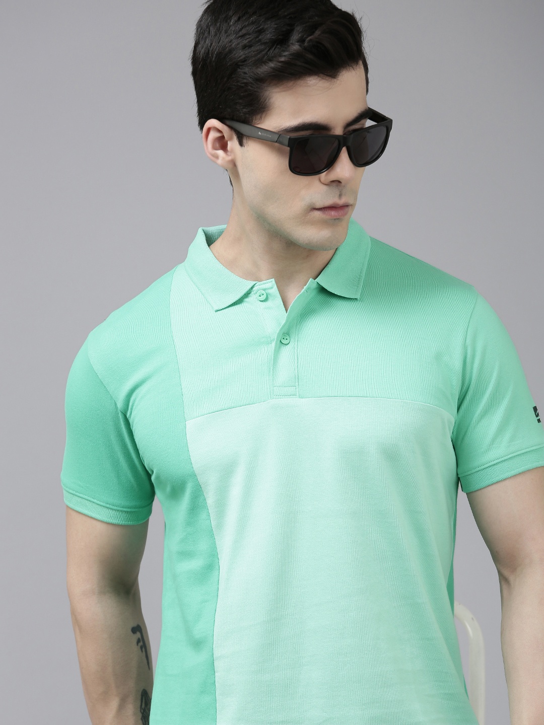 

Pepe Jeans Pure Cotton Colourblocked Polo Collar T-shirt, Green