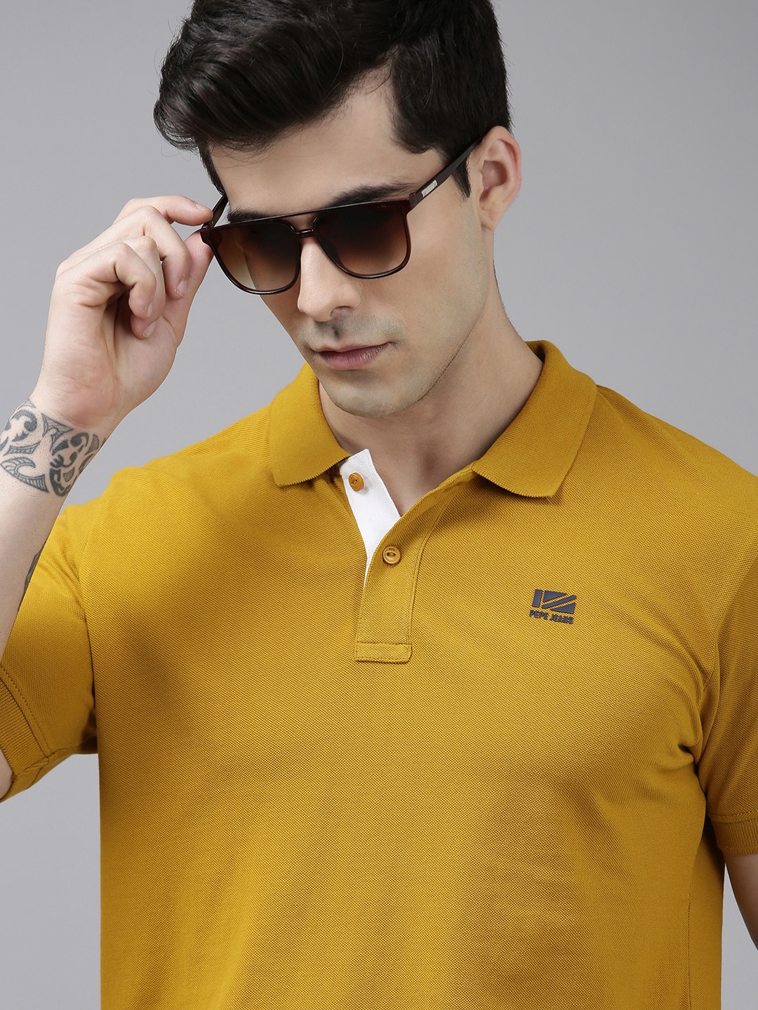 

Pepe Jeans Polo Collar Pure Cotton T-shirt, Mustard