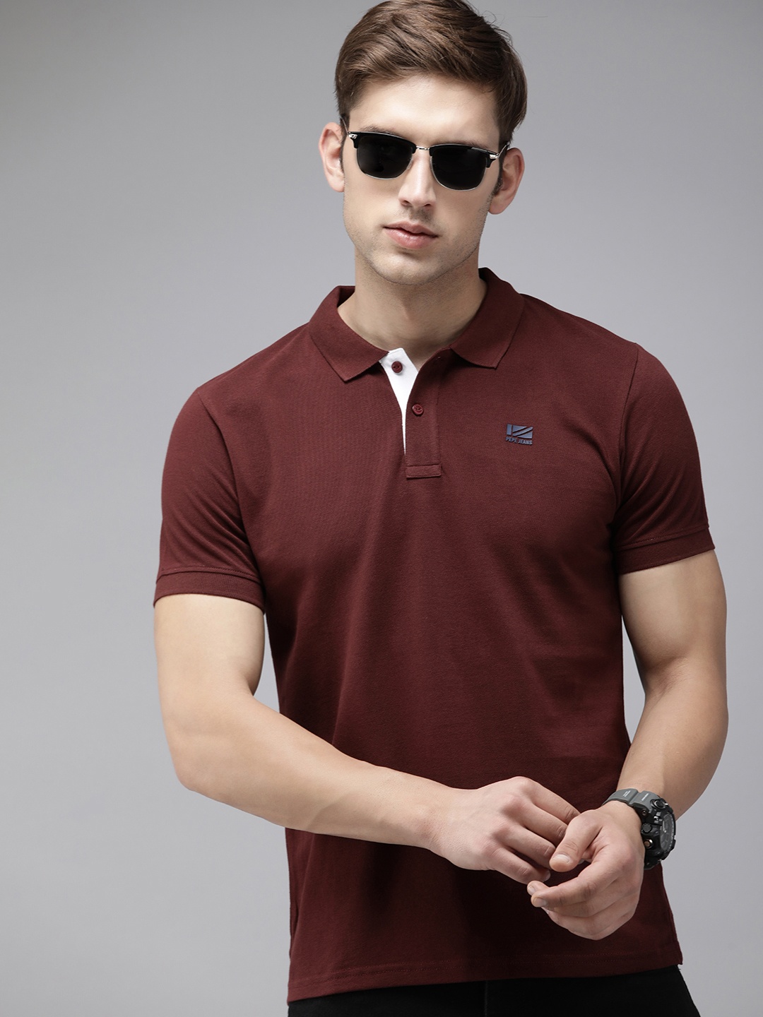 

Pepe Jeans Polo Collar Pure Cotton T-shirt, Burgundy